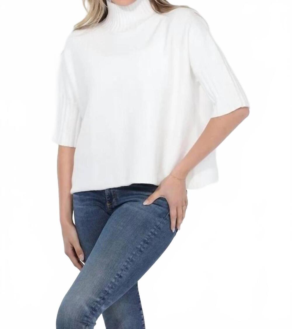 NEW RAIN + ROSE natasha classic knit sweater top in ivory